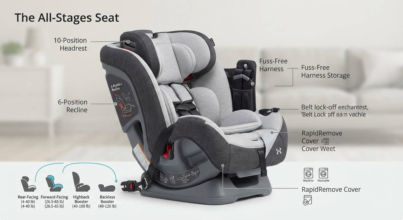 Graco 4ever Dlx 4-In-1 Convertible Car Seat (Charlie)